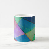 Moderne, bunte Dreiecke, trapezische Formen Kunst Kaffeetasse (Mittel)
