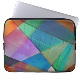 Moderne, bunte Dreiecke, trapezische Formen Kunst Laptopschutzhülle