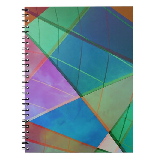 Moderne, bunte Dreiecke, trapezische Formen Kunst Notizblock (Vorderseite)