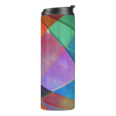 Moderne, bunte Dreiecke, trapezische Formen Kunst Thermosbecher (Nach links gedreht)