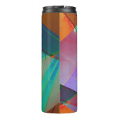 Moderne, bunte Dreiecke, trapezische Formen Kunst Thermosbecher (Rückseite)