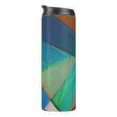 Moderne, bunte Dreiecke, trapezische Formen Kunst Thermosbecher (Nach rechts gedreht)