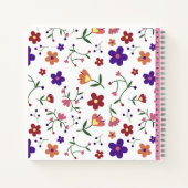 Moderne, bunte, florale, violette Monogramm Notizblock (Rückseite)