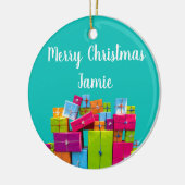 Moderne, bunte Geschenke Weihnachten Keramik Ornament (Links)