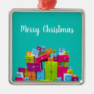 Moderne, bunte Geschenke Weihnachten Ornament Aus Metall