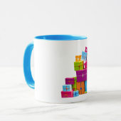 Moderne, bunte Geschenke Weihnachten Tasse (Vorderseite Links)