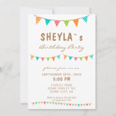 Moderne bunte Jagdfahnen Geburtstagsparty Einladung (Vorderseite)