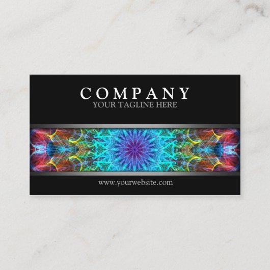 Moderne bunte Mandala Visitenkarte (Vorderseite)