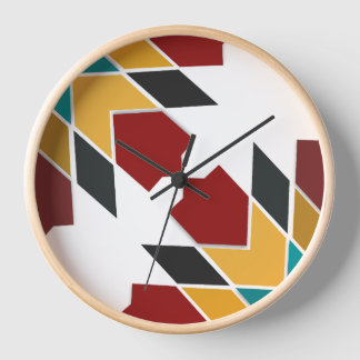 Moderne bunte marokkanische Fliesen Wall Clock Uhr
