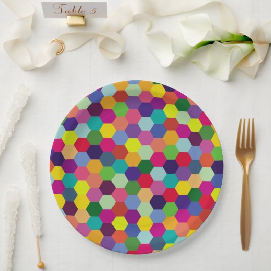 Moderne bunte Muster - Mode Frühling Hipster Pappteller (Hochzeit)