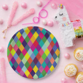 Moderne bunte Muster Mode - Frühlings-Hipster Pappteller (Party)
