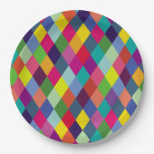 Moderne bunte Muster Mode - Frühlings-Hipster Pappteller (Vorderseite)