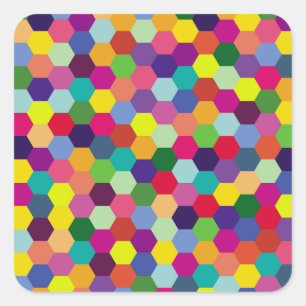 Moderne bunte Muster - Mode Frühlings-Hipster Quadratischer Aufkleber