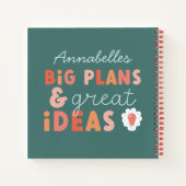 Moderne bunte, mutige typografische Pläne und Idee Notizblock (Rückseite)