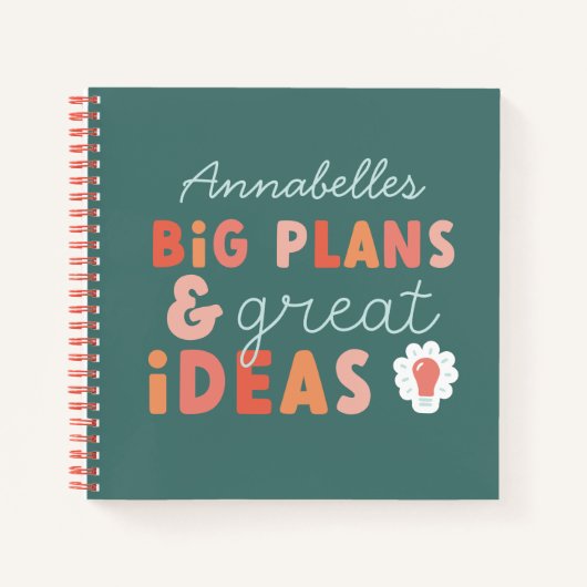 Moderne bunte, mutige typografische Pläne und Idee Notizblock (Vorderseite)