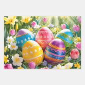 Moderne bunte Ostereier Muster Geschenkpapier Set (Vorderseite 2)