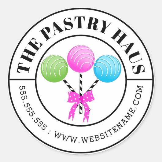 Moderne bunte Pop aus Kuchen Runder Aufkleber (Vorderseite)