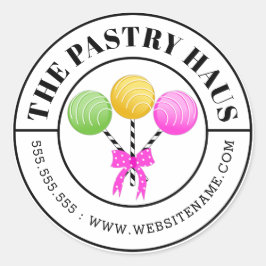 Moderne bunte Pop aus Kuchen Runder Aufkleber