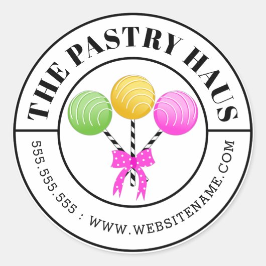 Moderne bunte Pop aus Kuchen Runder Aufkleber (Vorderseite)