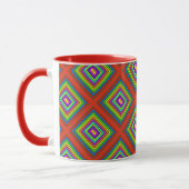 Moderne, bunte quadratische geometrische Muster Gr Tasse (Links)