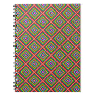 Moderne, bunte quadratische geometrische Muster Notizblock