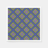 Moderne, bunte quadratische geometrische Muster Serviette (Vorderseite)