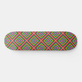 Moderne, bunte quadratische geometrische Muster Skateboard (Horizontal)