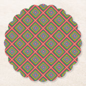 Moderne, bunte quadratische geometrische Muster Untersetzer (Vorderseite)