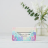 Moderne bunte rosa blaue Aquarell-Visitenkarte Visitenkarte (Stehend Vorderseite)