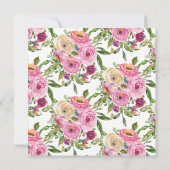 Moderne bunte rosa Blumenbestätigung Einladung (Rückseite)