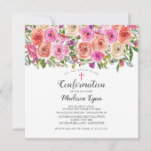 Moderne bunte rosa Blumenbestätigung Einladung (Vorderseite)
