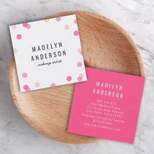 Moderne bunte rosa Konfetti Quadratische Visitenkarte