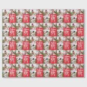 Moderne, bunte rote Typografie mit mehreren Fotos Geschenkpapier (Flach)