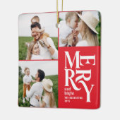 Moderne, bunte rote Typografie mit mehreren Fotos Keramikornament (Links)