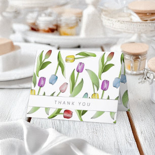 Moderne bunte Tulpen Blumen Muster Danke Karte