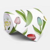 Moderne bunte Tulpenblume Krawatte (Gerollt)