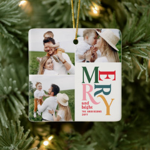 Moderne, bunte Typografie mit mehreren Fotos einzi Keramikornament