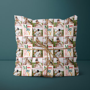 Moderne, bunte Typografie mit mehreren Fotos Geschenkpapier