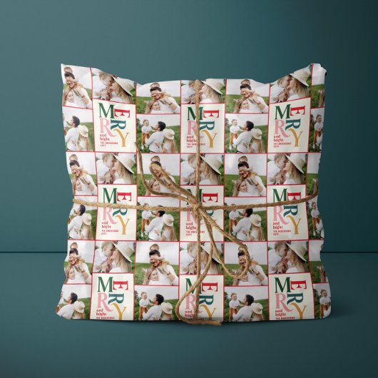 Moderne, bunte Typografie mit mehreren Fotos Geschenkpapier