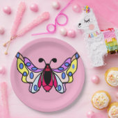 Moderne bunte Volkskunst-Schmetterlingskunst Pappteller (Party)