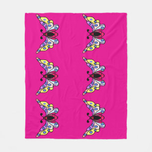 Moderne bunte volkstümliche Schmetterlingskunst Fleecedecke
