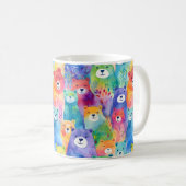 Moderne bunte Wasserfarbbären Muster Kaffeetasse (VorderseiteRechts)