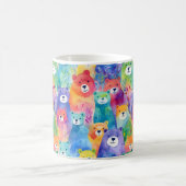 Moderne bunte Wasserfarbbären Muster Kaffeetasse (Mittel)