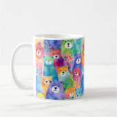 Moderne bunte Wasserfarbbären Muster Kaffeetasse (Links)