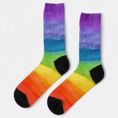 Moderne bunte Wasserfarbmuster Socken (Linkes Detail)