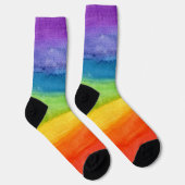 Moderne bunte Wasserfarbmuster Socken (Rechts)