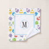 Moderne bunte Weihnachtsbällchen & Geschenke Monog Badhandtuch Set (Waschlappen)