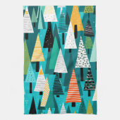 Moderne bunte Weihnachtsbaum-Muster Geschirrtuch (Vertikal)