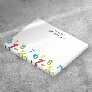 Moderne bunte Zahlen Mathematik Post-it Klebezettel