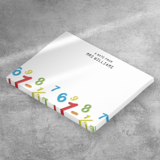 Moderne bunte Zahlen Mathematik Post-it Klebezettel